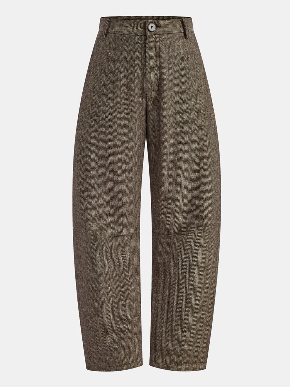 Commense Tweed Wide-Leg Pants in Brown